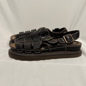 Black Leather Women's Sandals
